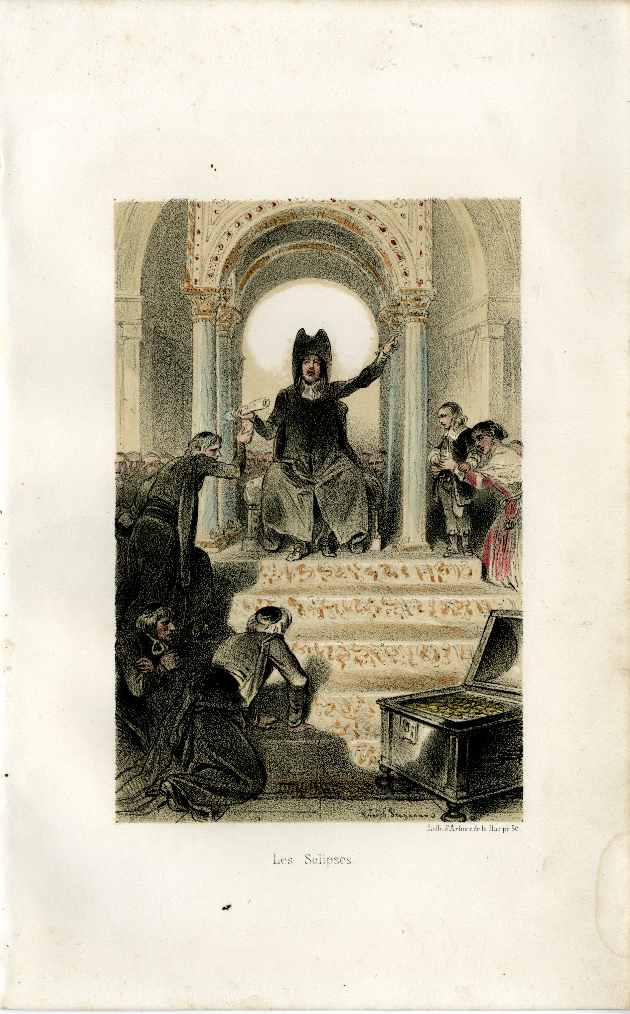 , Antique Print-JESUITS-SOLIPSES-RELIGIOUS-SECT-SATIRE-Fragonard-1846, Pictura Antique Prints