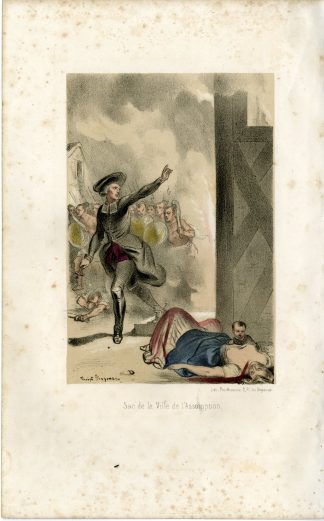 Antique Print-SACK-OF-LA-ASUNCION-COLONIAL-CONFLICT-Fragonard-1846