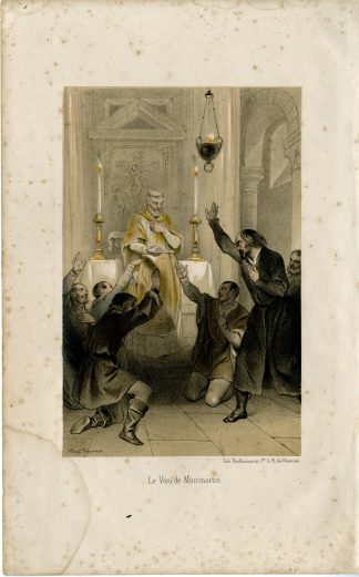 Antique Print-VOW-MONTMARTRE-FOUNDING-JESUITS-Fragonard-1846