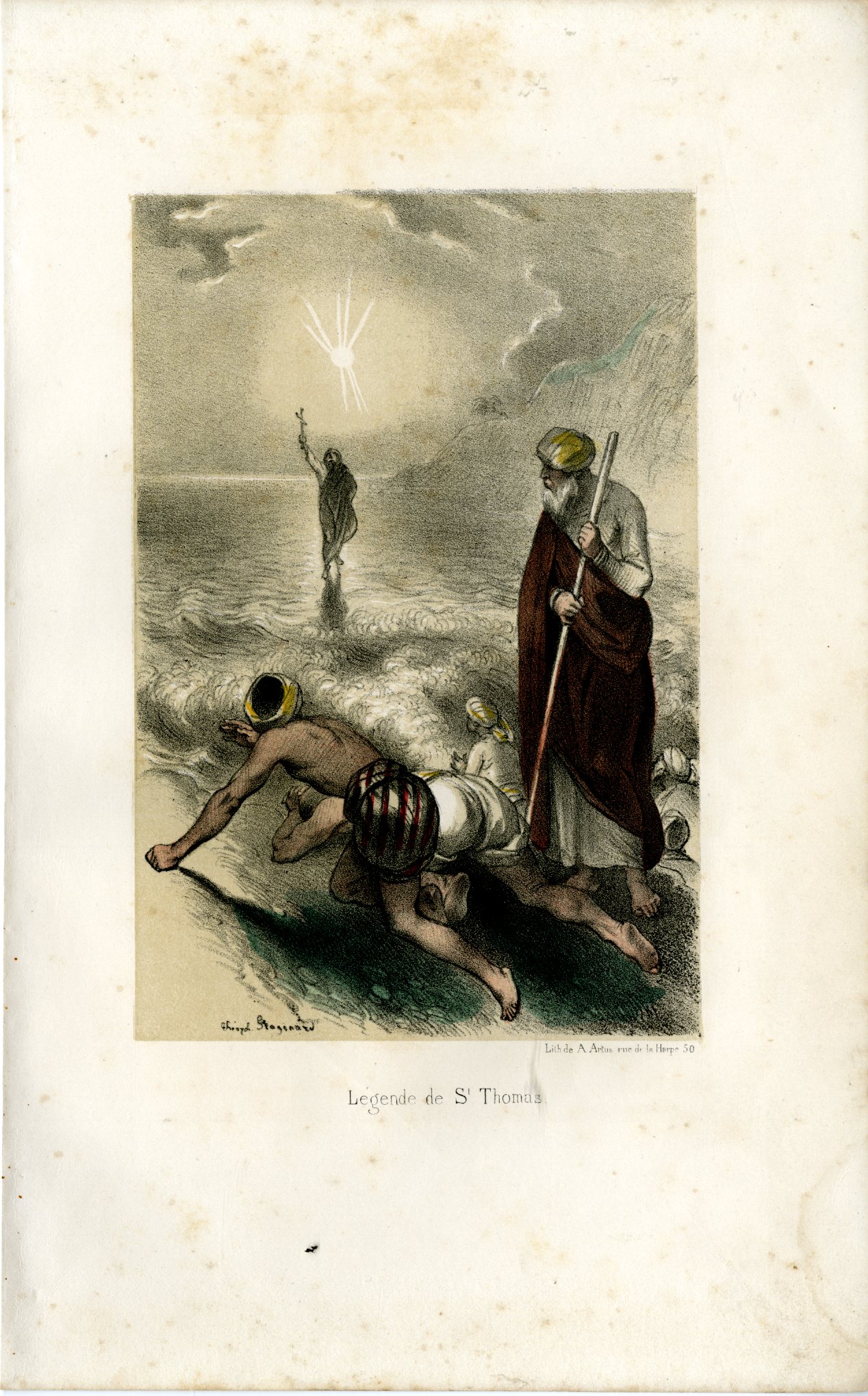 , Antique Print-LEGEND-SAINT-THOMAS-APOSTLE-INDIA-Fragonard-1846, Pictura Antique Prints