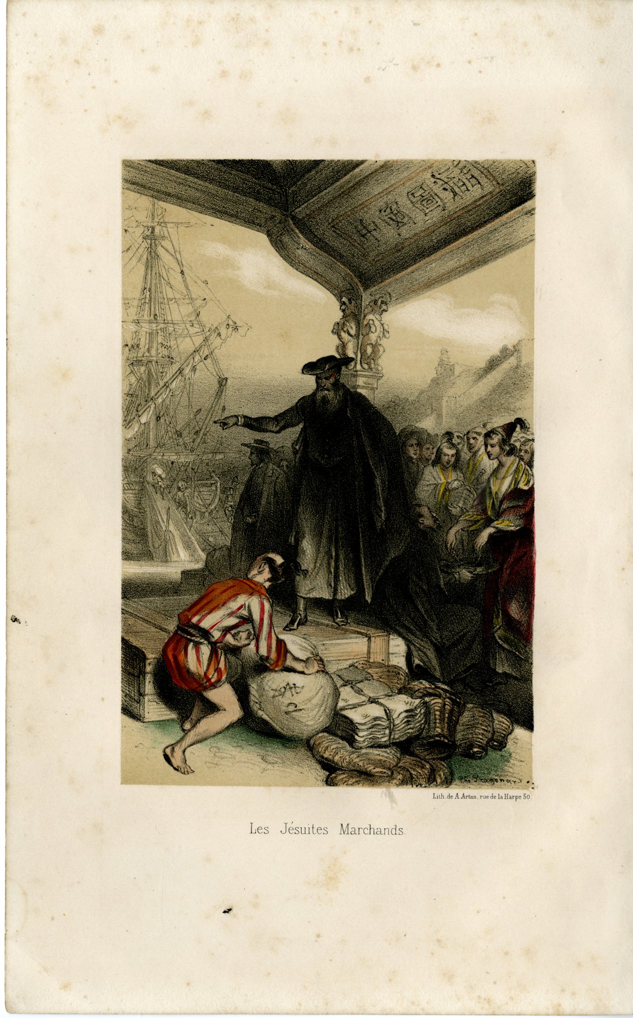 , Antique Print-JESUIT-MERCHANTS-COLONIAL-TRADE-Fragonard-1846, Pictura Antique Prints