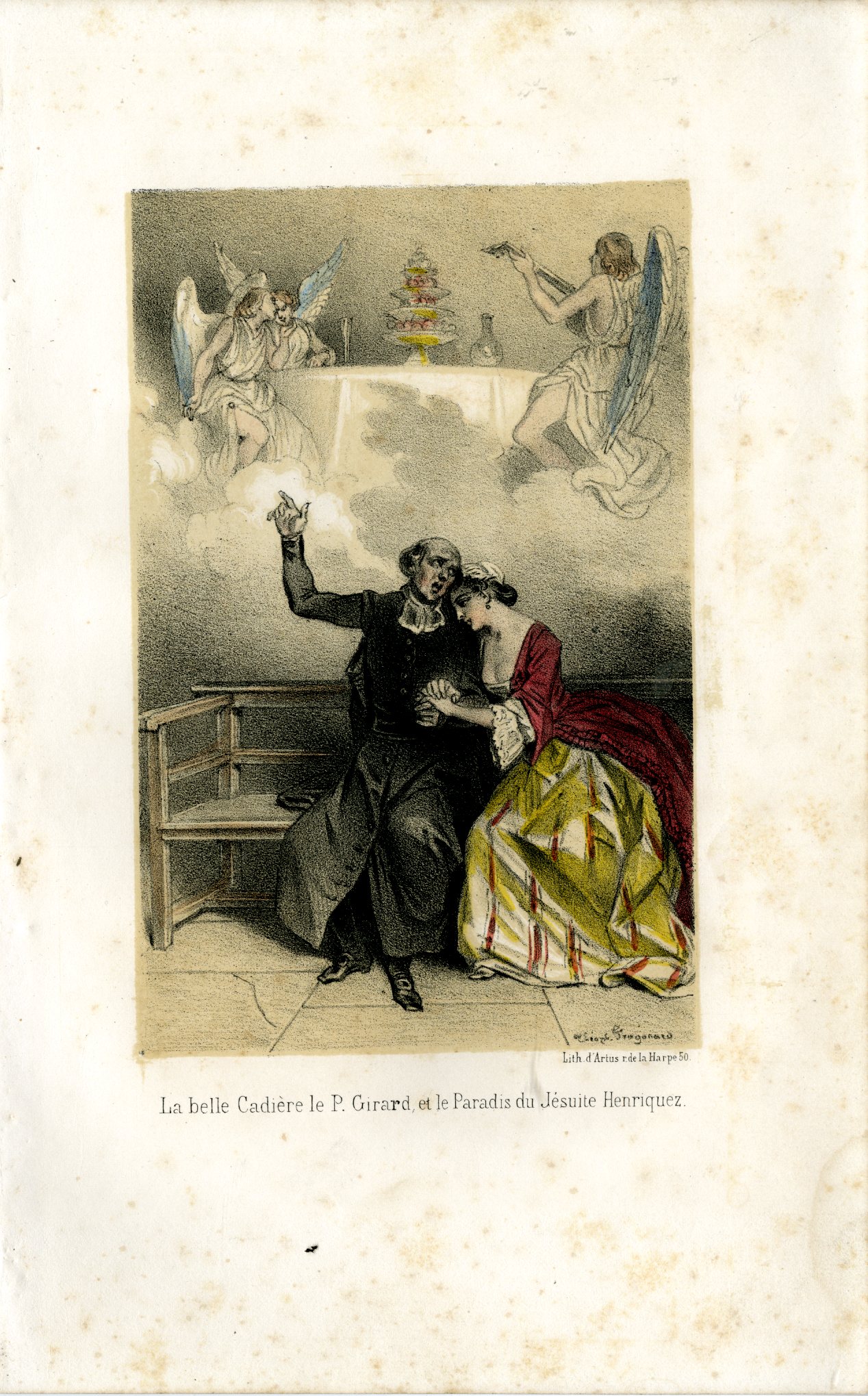 , Antique Print-BELLE-CADIERE-PERE-GIRARD-JESUIT-SCANDAL-Fragonard-1846, Pictura Antique Prints
