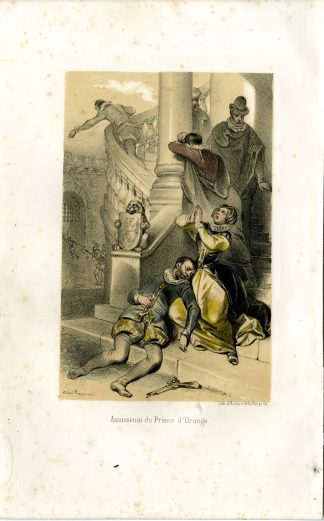 Antique Print-ASSASSINATION-PRINCE-OF-ORANGE-Fragonard-1846