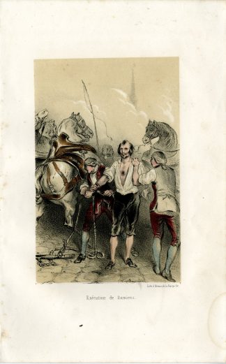 Antique Print-EXECUTION-DAMIENS-FRANCE-Fragonard-1846