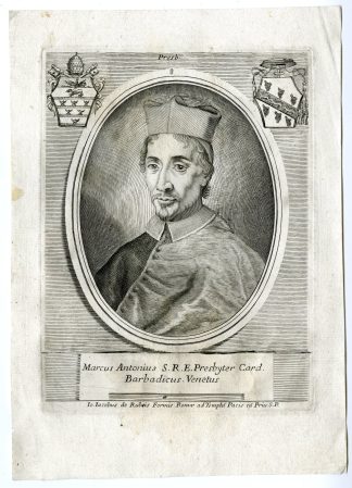 Antique Master Print-MARCANTONIO-BARBARIGO-CARDINAL-PORTRAIT-de Rossi-c.1680