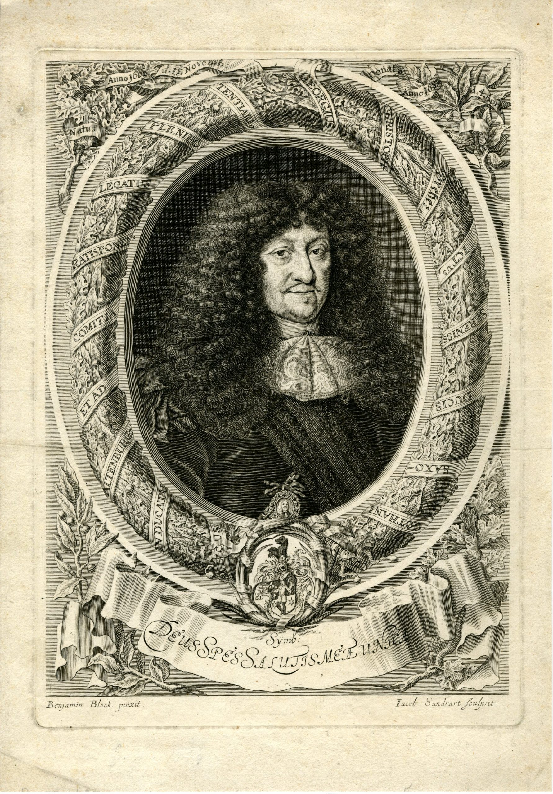 , Antique Master Print-GEORGIUS CHRISTOPHE DREHER-JURIST-PORTRAIT-Sandrart-Block-ca. 1670, Pictura Antique Prints