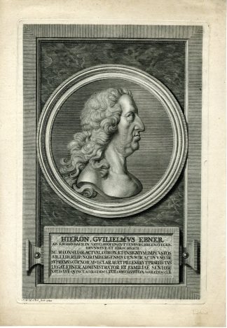 Antique Master Print-HIERONYMUS WILH. EBNER VON ESCHENBACH-PORTRAIT-Winter-1744