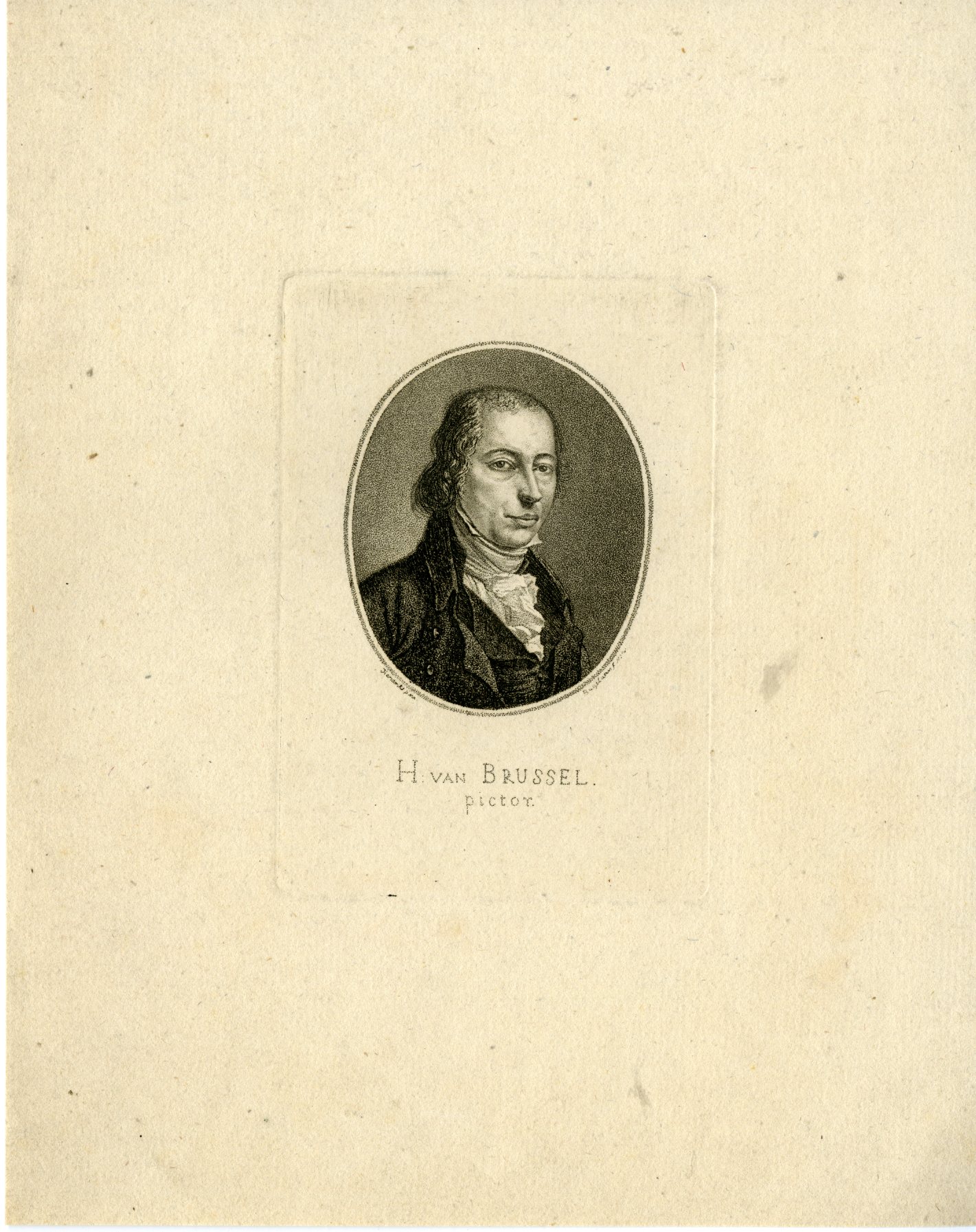 , Antique Master Print-HERMANUS-VAN-BRUSSEL-ARTIST-PORTRAIT-Bagelaar-Hendriks-1815, Pictura Antique Prints