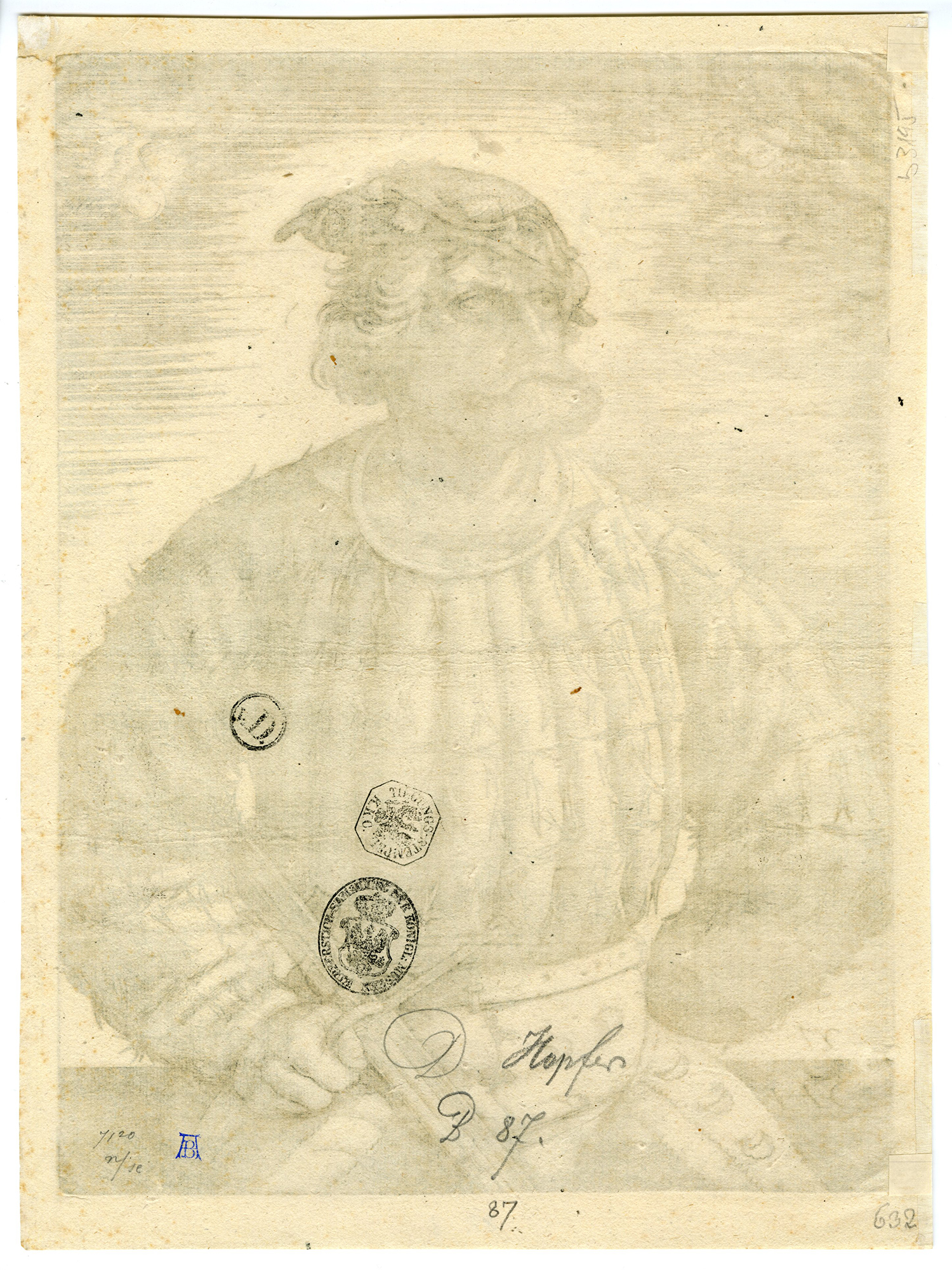 , Rare-Antique Master Print-PORTRAIT OF KUNZ VON DER ROSEN-Hopfer-Burkmair-c.1520, Pictura Antique Prints