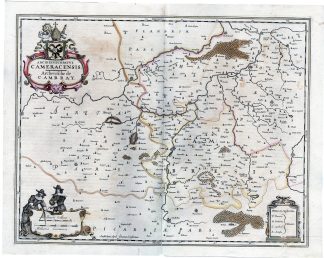 Antique Map-FRANCE-CAMBRAI-REGION-PROVINCE-Janssonius-1650
