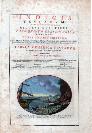 Antique Print-TITLE PAGE-INDICUS TESTARUM-MARINE-LIFE-Menaboni-Gualtieri-1750