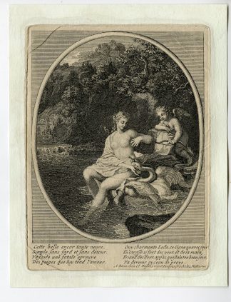 Antique Master Print-MYTHOLOGY-ROMAN-JUPITER-SEDA-DISGUISE-SWAN-BOW-Folkema-1740