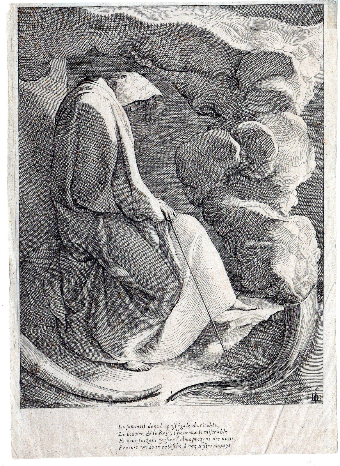 , Antique Master Print-MAN-SLEEPING-DREAMING-COAT-ALLEGORY-de Gheyn III-1616, Pictura Antique Prints