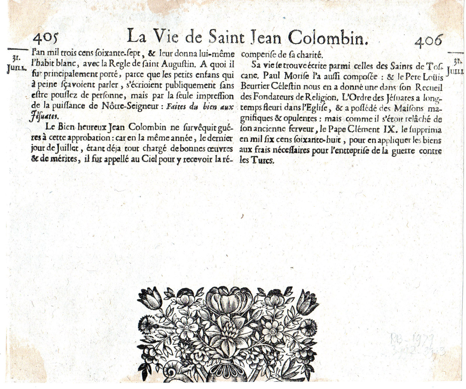 , Antique Print-SAINTS FEASTS AUGUST-PORTRAIT-SAINT DOMINIQUE-Lepautre-1685, Pictura Antique Prints