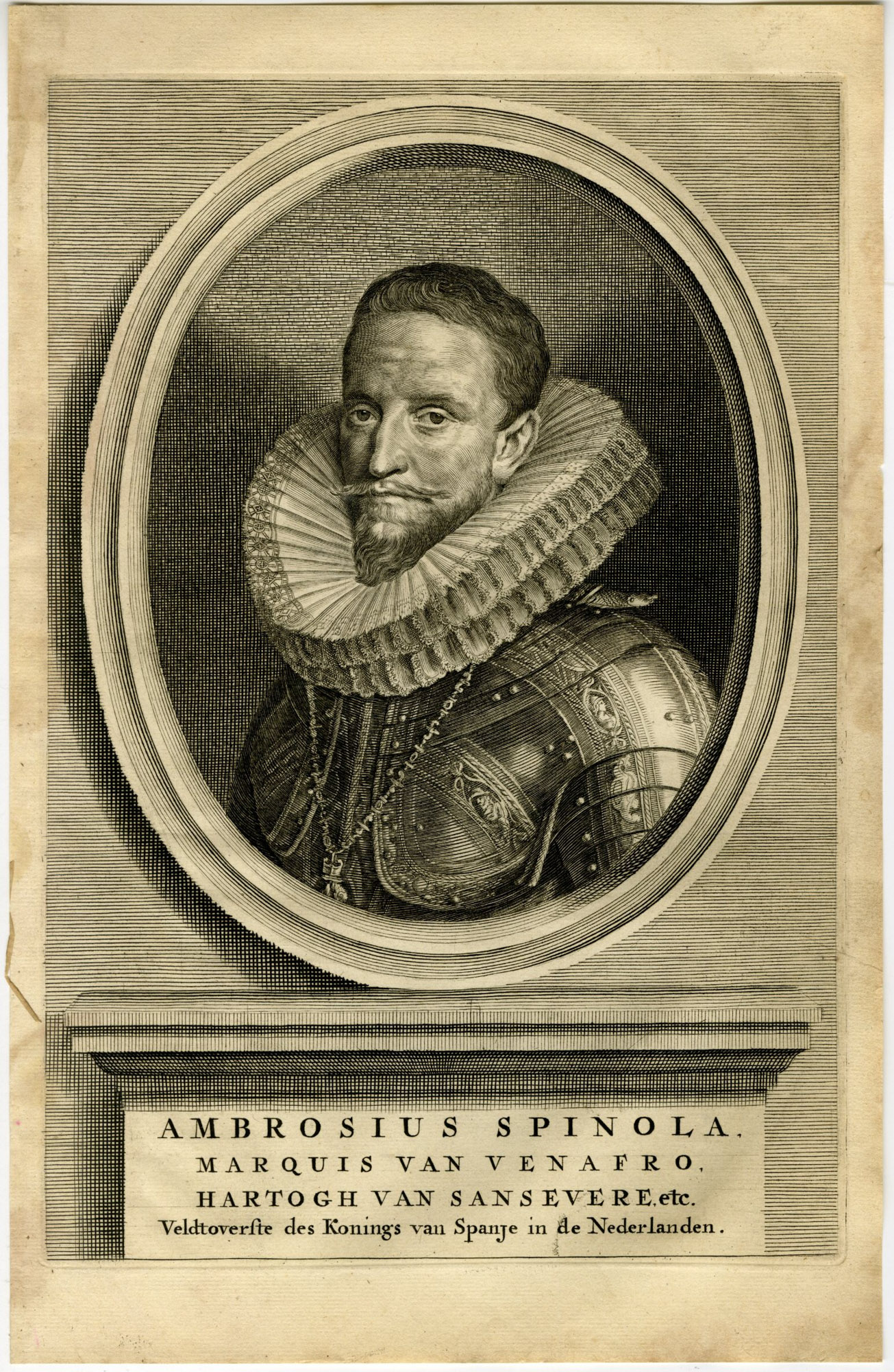 , Antique Print-AMBROGIO SPINOLA DORIA-PORTRAIT-de Groot-1681, Pictura Antique Prints