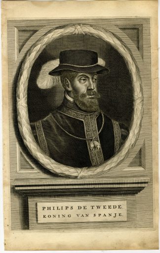 Antique Print-PHILIP II-KING OF SPAIN-PORTRAIT-de Groot-1681