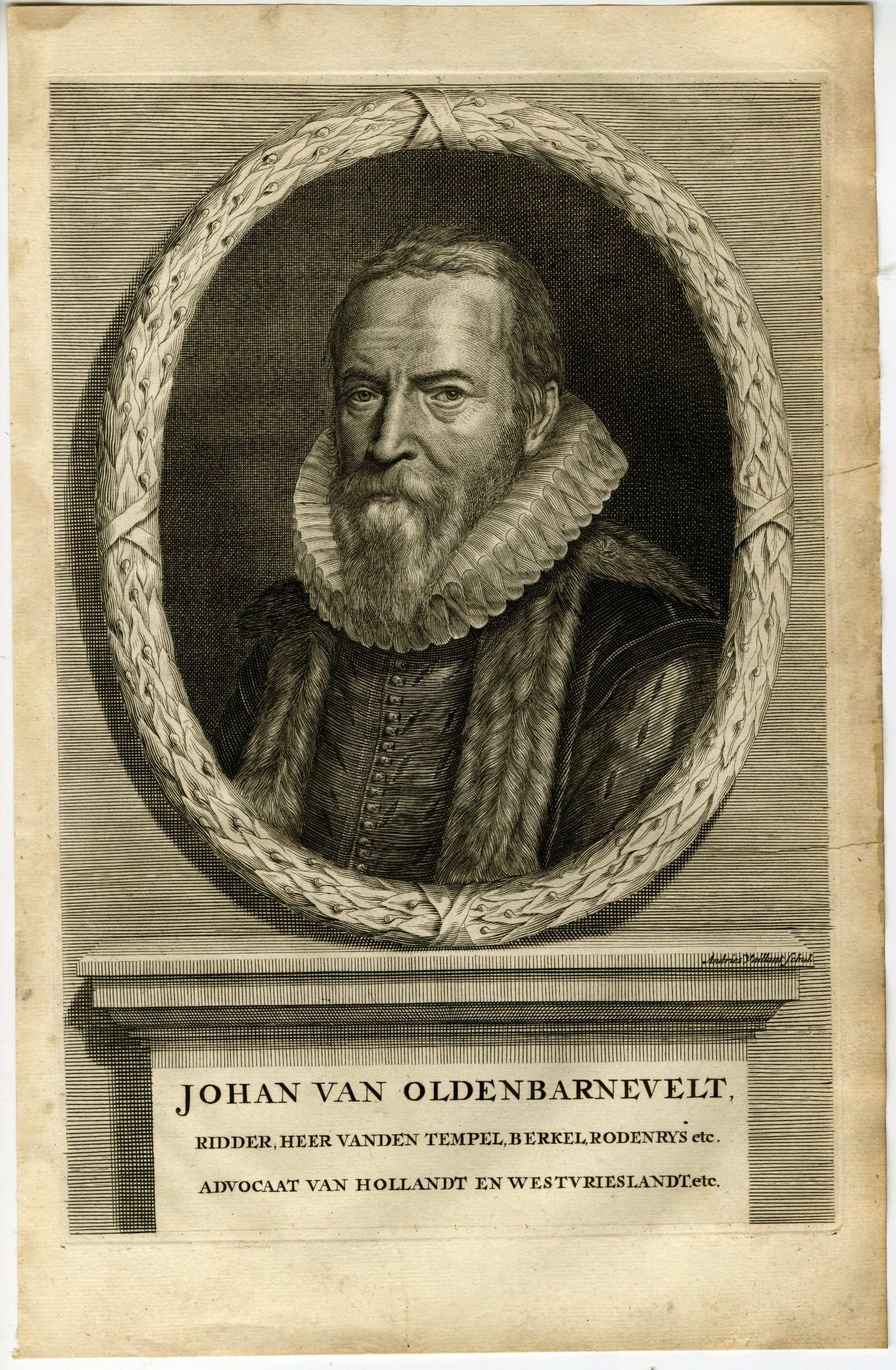 , Antique Print-JOHAN VAN OLDENBARNEVELT-PORTRAIT-Vaillant-de Groot-1681, Pictura Antique Prints