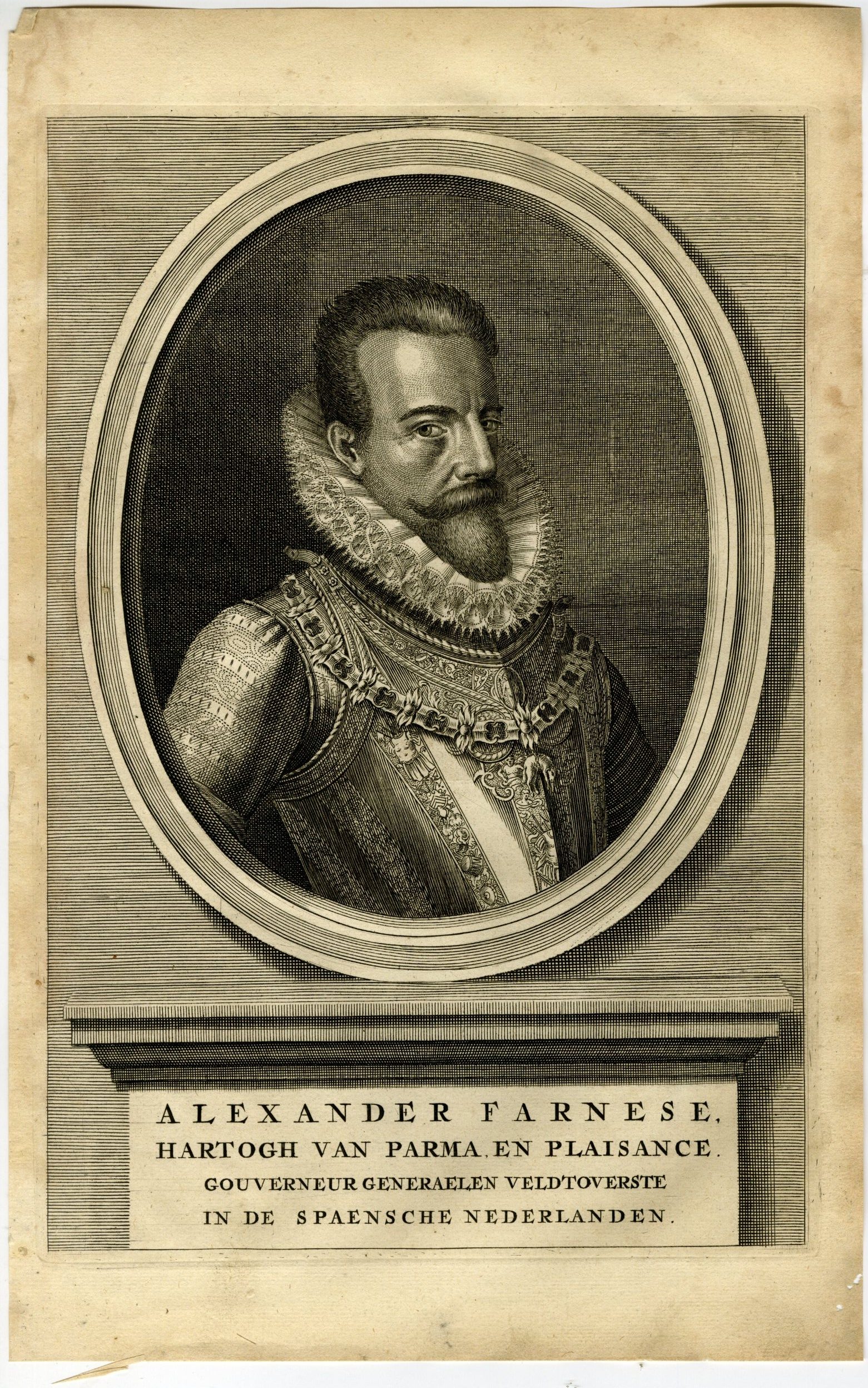 , Antique Print-ALEXANDER FARNESE-DUKE OF PARMA-PORTRAIT-de Groot-1681, Pictura Antique Prints