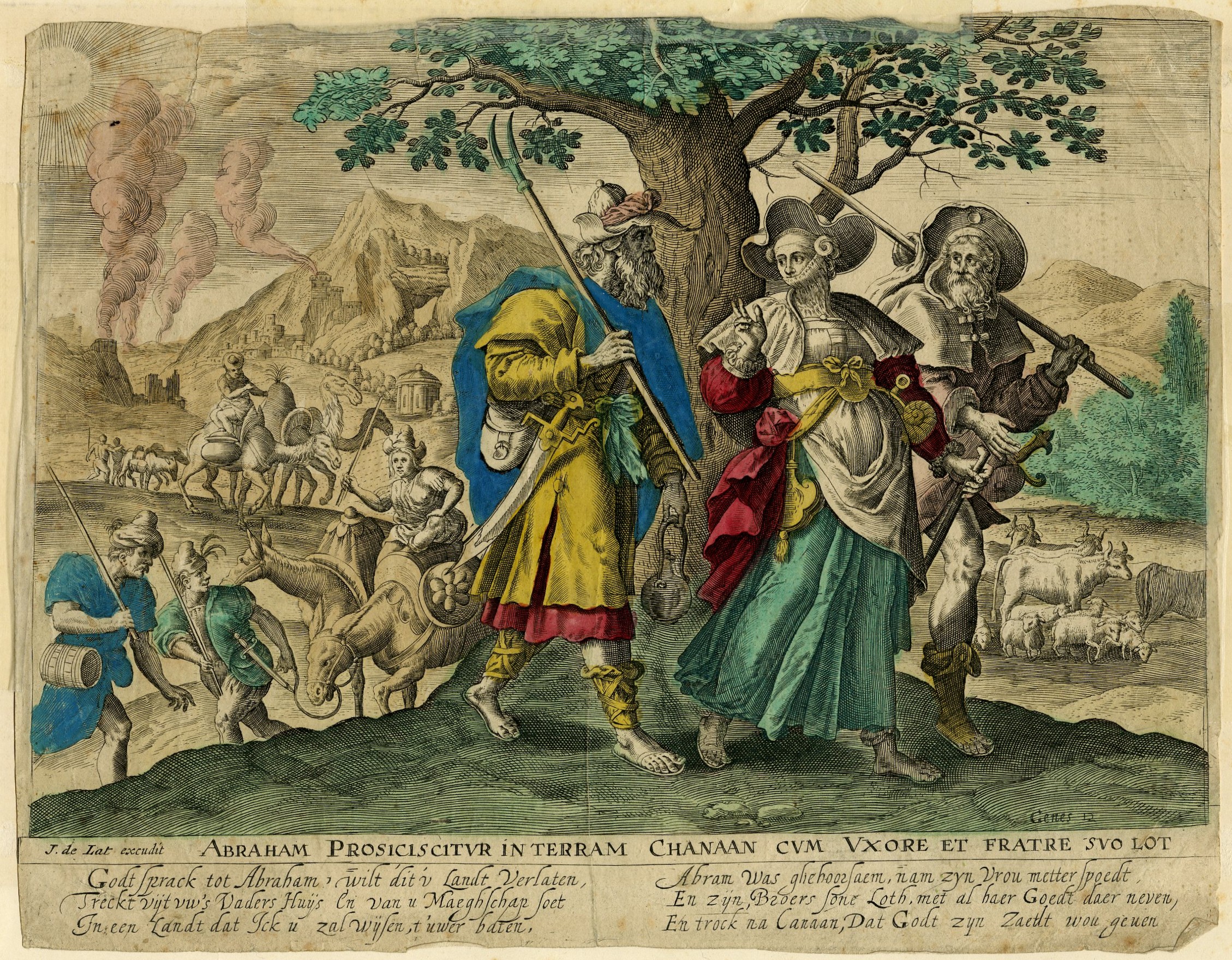 Pictura 13662 416x324 Antique Master Print-ABRAHAM-DEPARTURE-CANAAN-BIBLICAL-Collaert-De Vos-1724–1751