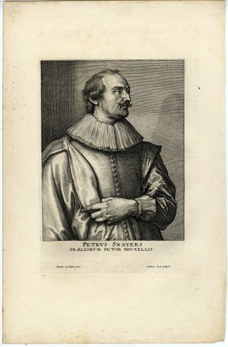 Antique Master Print-PIETER-SNAYERS-PORTRAIT-Stock-Van Dyck-1630–1645