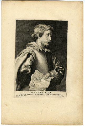Antique Master Print-LUCAS-VAN-UDEN-PORTRAIT-Vorsterman-Van Dyck-ca. 1626–1641
