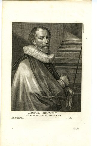 Antique Master Print-MICHIEL VAN MIEREVELT-PORTRAIT-Delff-Van Dyck-ca. 1626–1641