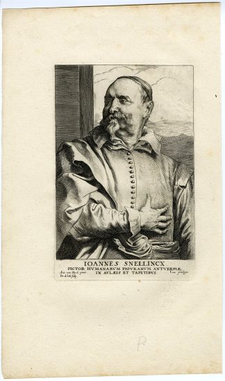 Antique Master Print-IOANNES-SNELLINCX-PORTRAIT-De Jode-Van Dyck-ca. 1635