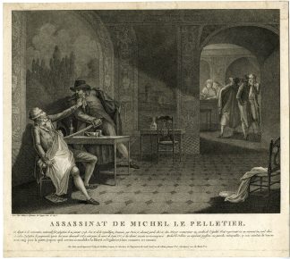 Antique Master Print-ASSASSINATION-LE-PELLETIER-REVOLUTION-Brion de la Tour-1793