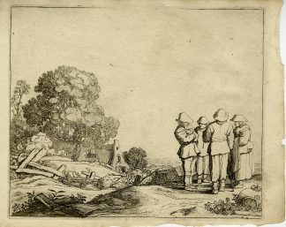 Antique Master Print-PEASANTS-PEASANT-WOMAN-RUSTIC-LANDSCAPE-De Molijn-1810