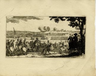 Antique Master Print-CAVALRY-ENCAMPMENT-SIEGE-MILITARY-LANDSCAPE-Le Clerc-1810
