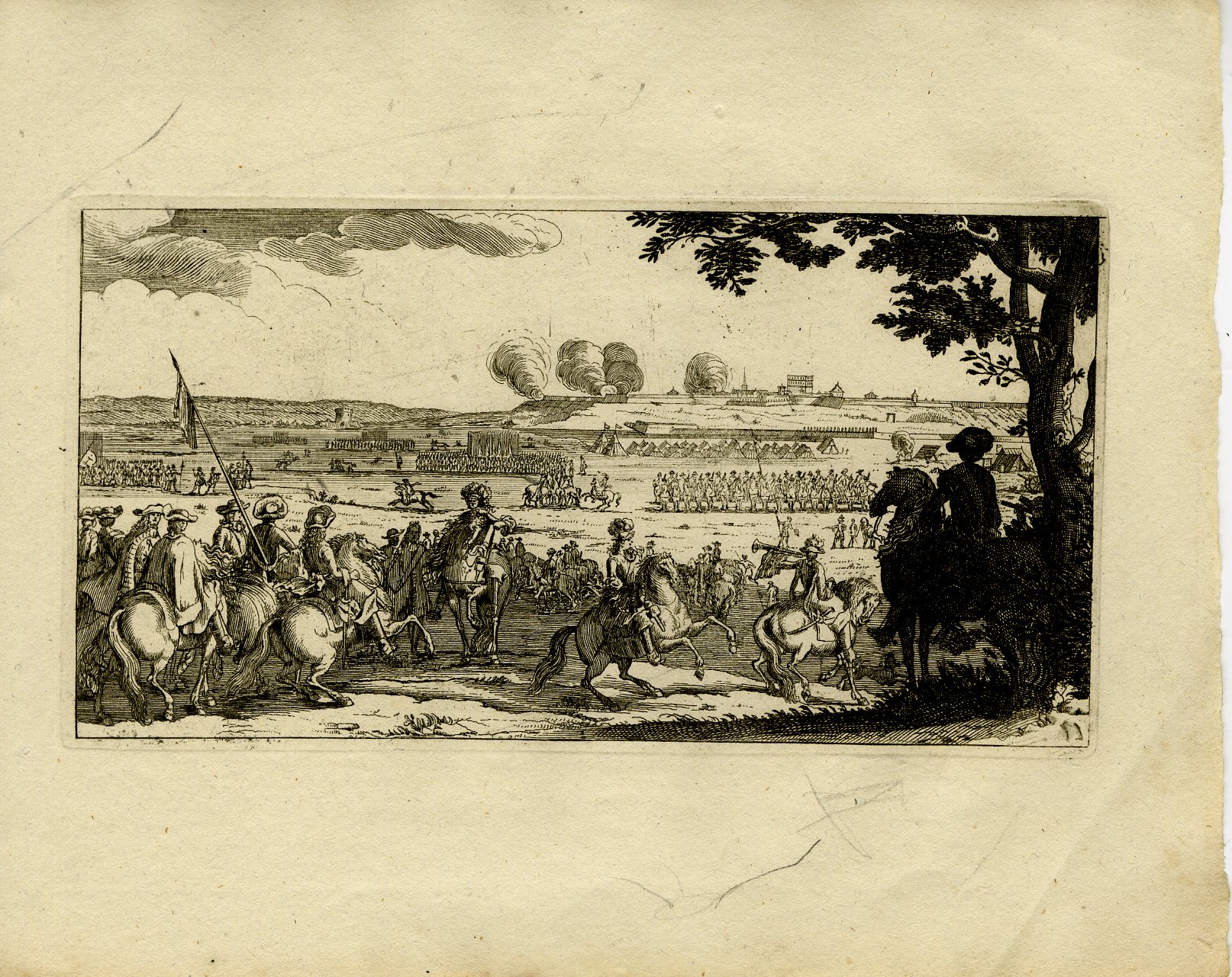 Pictura 13726 416x330 Antique Master Print-CAVALRY-ENCAMPMENT-SIEGE-MILITARY-LANDSCAPE-Le Clerc-1810