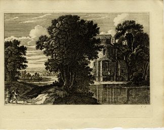 Antique Master Print-RIVER-LANDSCAPE-TRAVELLERS-VILLA-WATER-Perelle-1810