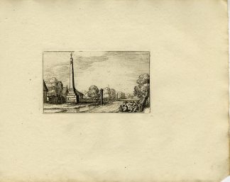 Antique Master Print-MILESTONE-SLOTEN-AMSTERDAM-COUNTRY-ROAD-VIEW-Visscher-1810