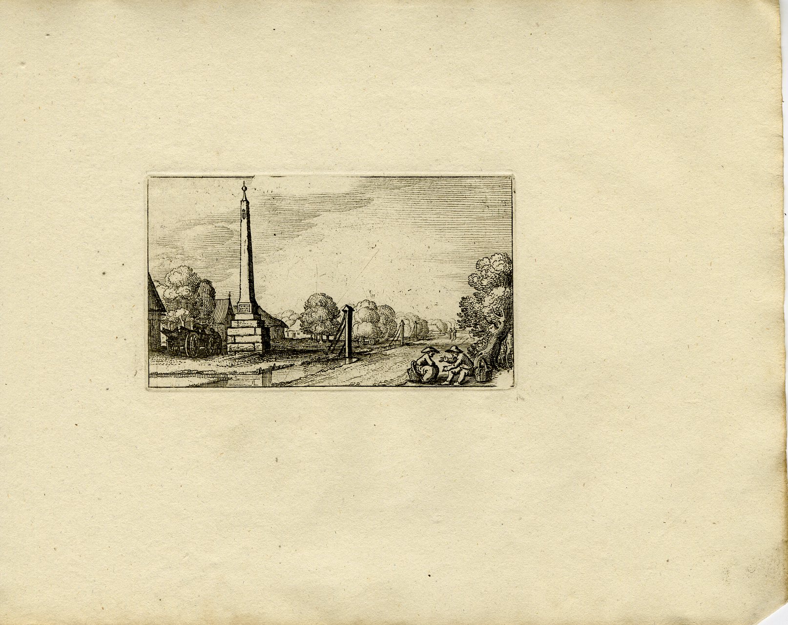 Pictura 13758 416x330 Antique Master Print-MILESTONE-SLOTEN-AMSTERDAM-COUNTRY-ROAD-VIEW-Visscher-1810