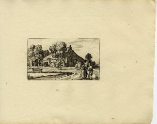 Antique Master Print-AMSTELVEEN-COUNTRY-ROAD-FARMHOUSE-LANDSCAPE-Visscher-1810