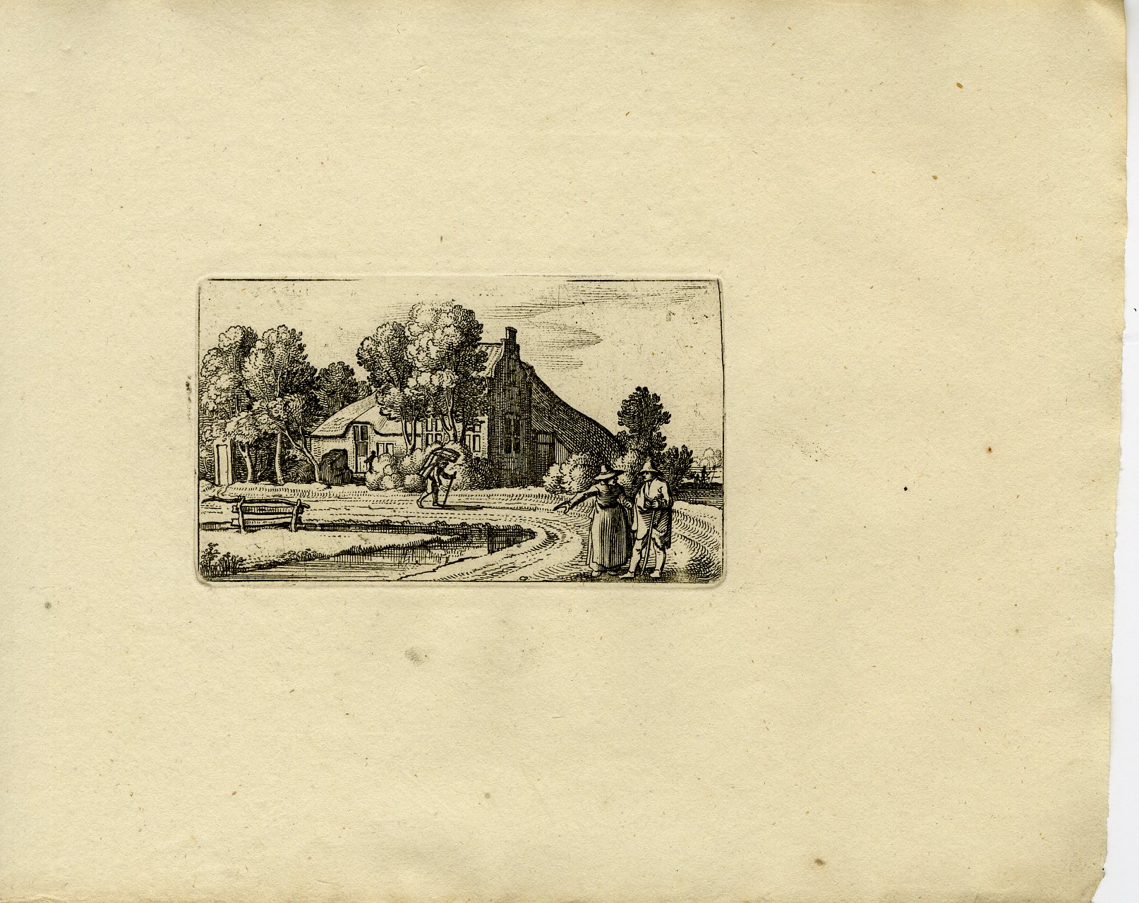 Pictura 13759 416x330 Antique Master Print-AMSTELVEEN-COUNTRY-ROAD-FARMHOUSE-LANDSCAPE-Visscher-1810