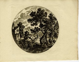 Antique Master Print-LANDSCAPE-RUIN-TRAVELLERS-Danckerts I-Perelle-1810