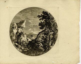 Antique Master Print-MOUNTAINOUS-LANDSCAPE-WITH-ROCKS-Danckerts I-Perelle-1810