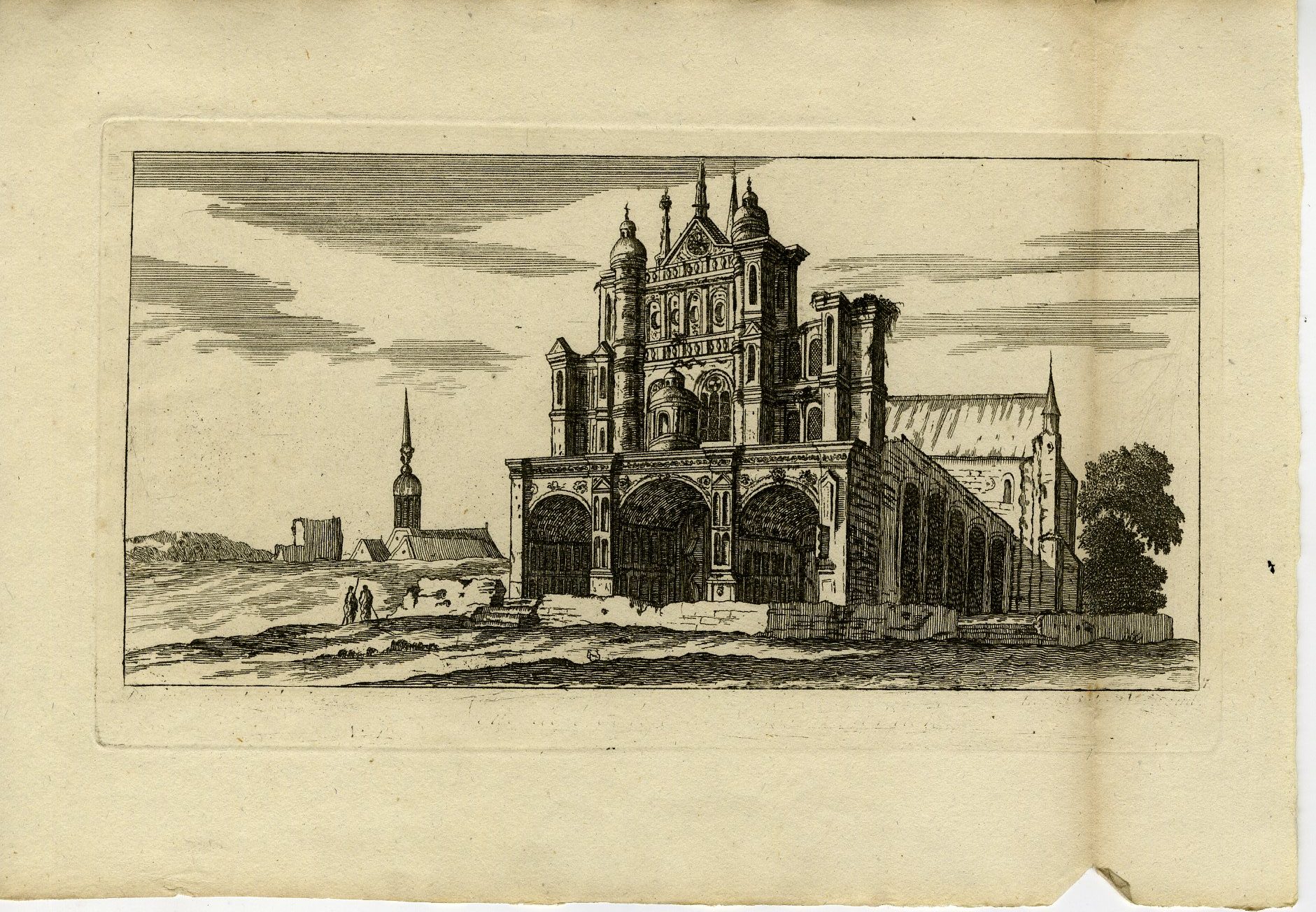 Pictura 13778 416x288 Rare-Antique Master Print-CHURCH S.MICHEL-DIJON-LANDSCAPE-Perelle-Silvestre-1810