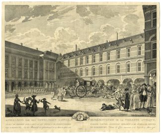 Antique Master Print-ATTACK-AANVAL-BINNENHOF-THE HAGUE-Veelwaard-Wagenaar-1786