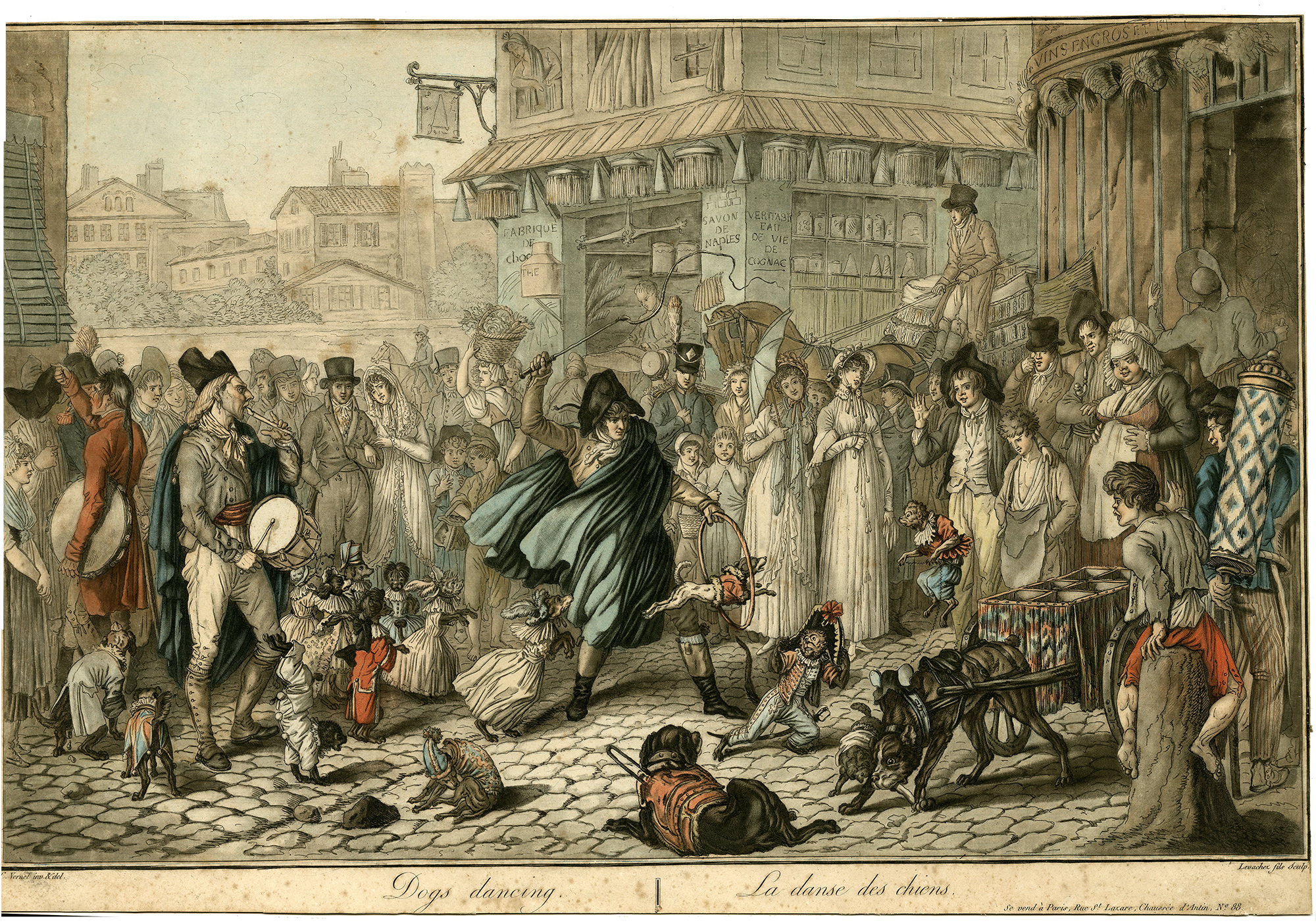 Pictura 13897 416x292 Antique Master Print-DOGS-DANCING-LA-DANSE-DES-CHIENS-Levachez-Vernet-1800