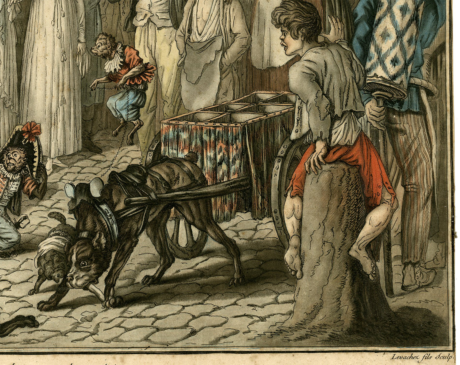 Pictura 13898 416x330 Antique Master Print-DOGS-DANCING-LA-DANSE-DES-CHIENS-Levachez-Vernet-1800 - Image 2