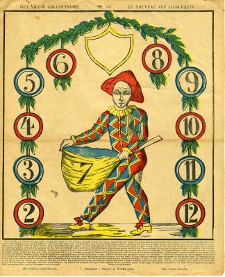 Antique Print-ARLEQUINSPEL-HARLEQUIN-GAME-BOARD-TURNHOUT-Brepols-1911
