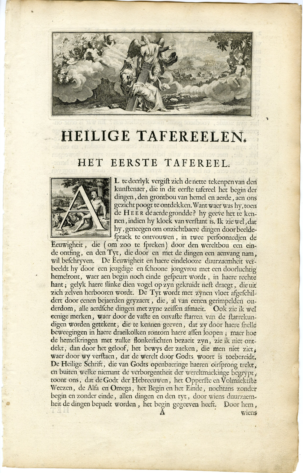 Pictura 14179 416x649 Antique Print-BIBLE-GENESIS-CREATION-HEAVEN AND EARTH-Gouwen-de Hondt-1728 - Image 2