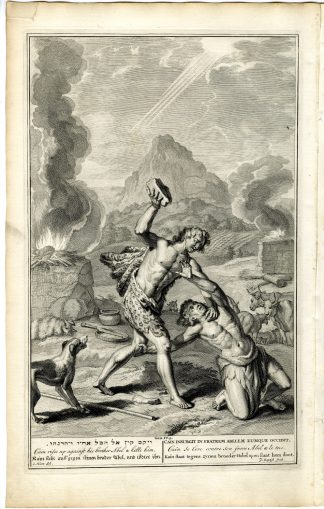 Antique Print-BIBLE-GENESIS-CAIN AND ABEL-Baptist-de Hondt-1728