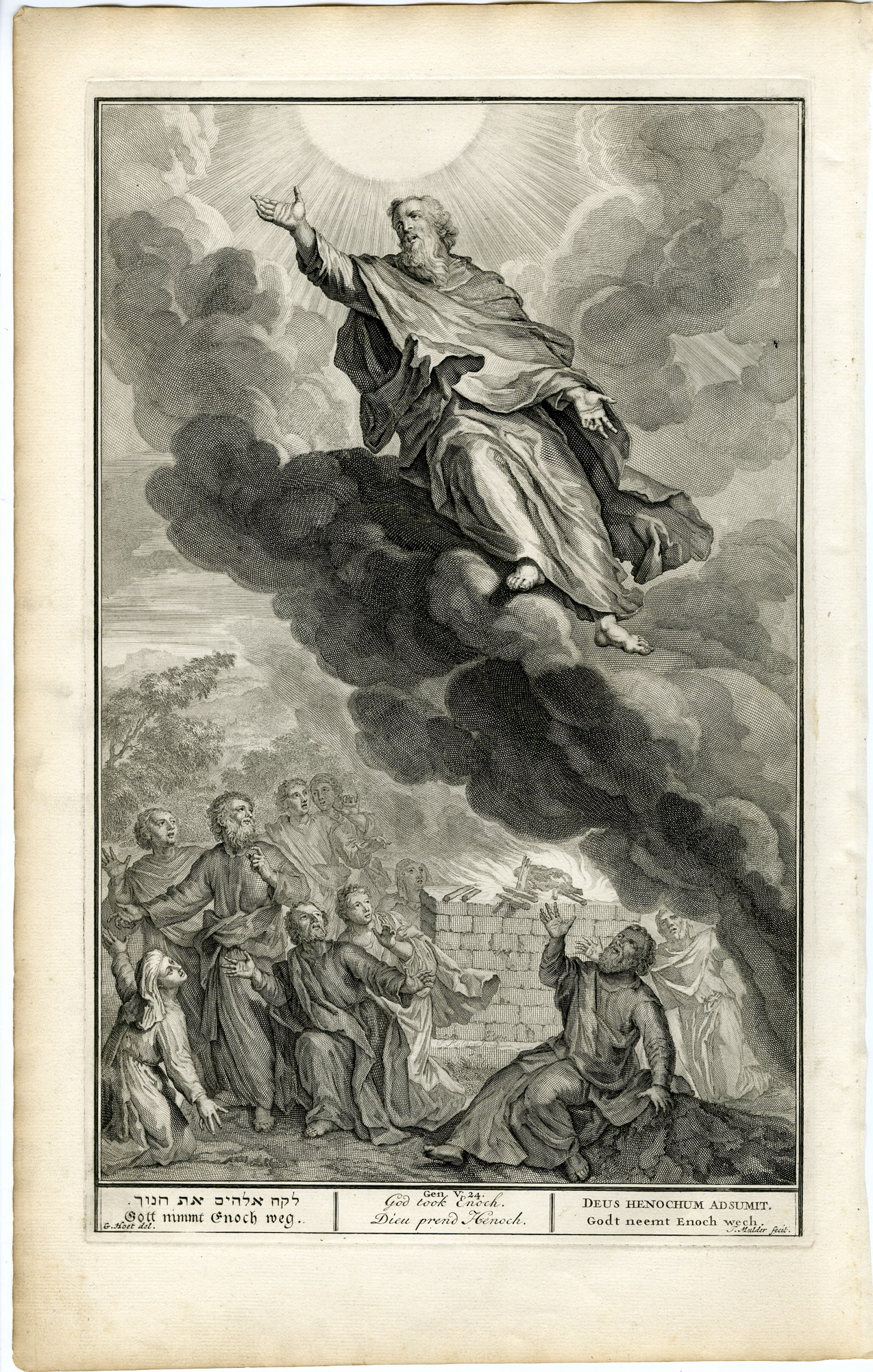 Pictura 14190 416x653 Antique Print-BIBLE-GENESIS-ASCENSION OF ENOCH-GOD-HEAVEN-Mulder-de Hondt-1728