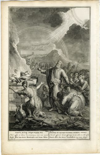 Antique Print-BIBLE-GENESIS-NOAH-ARK-BURNT OFFERINGS-van Vianen-de Hondt-1728