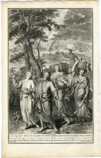 Antique Print-GENESIS-SODOM & GOMORRAH-LOT-DAUGHTERS-Gouwen-de Hondt-1728