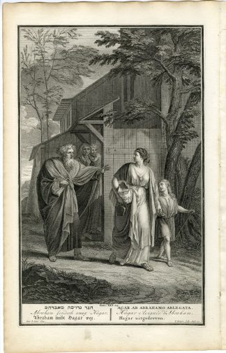 Antique Print-BIBLE-GENESIS-ABRAHAM-HAGAR-WILDERNESS-ISHMAEL-Surugue-de Hondt-1728