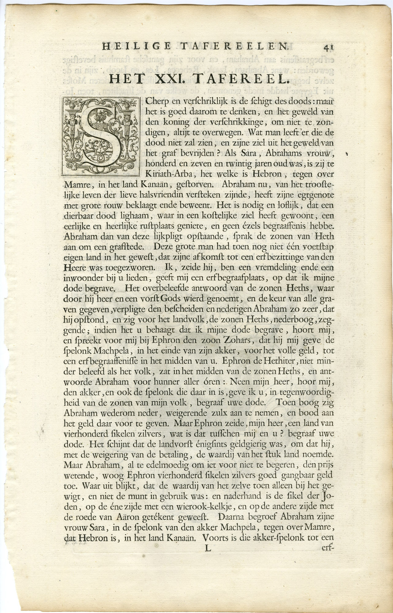 Pictura 14223 416x649 Antique Print-GENESIS-ABRAHAM-400 SHEKELS-CAVE-MACHPELAH-Gouwen-de Hondt-1728 - Image 2